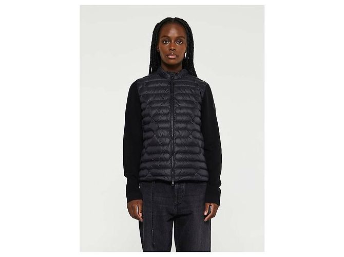 Moncler Gepolsterter Cardigan mit Logo-Patch Schwarz - Ansicht 4