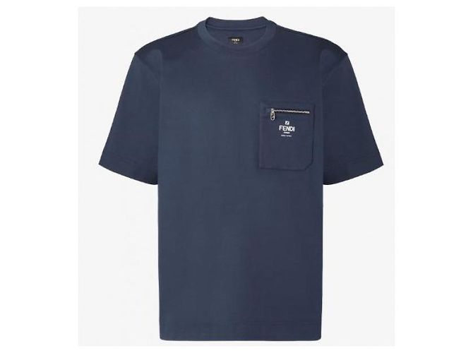 Fendi Baumwoll-T-Shirt ARYR Blau - Ansicht 4