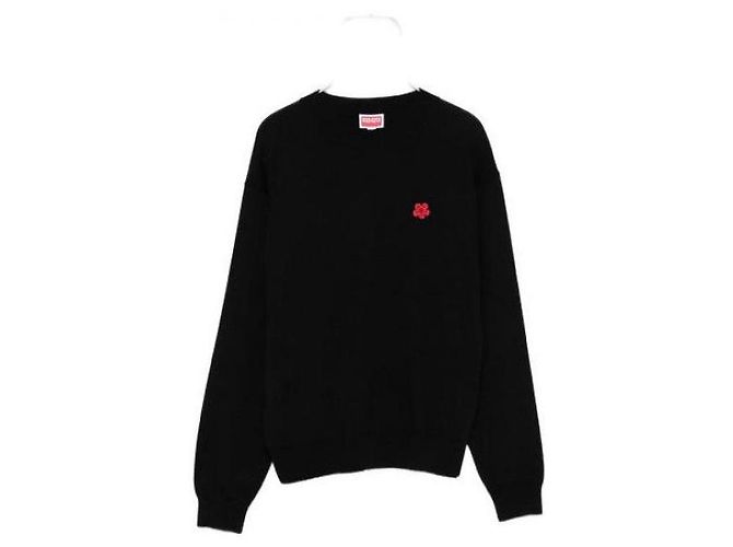 Kenzo Malha de lã com patch floral Preto - vista 4
