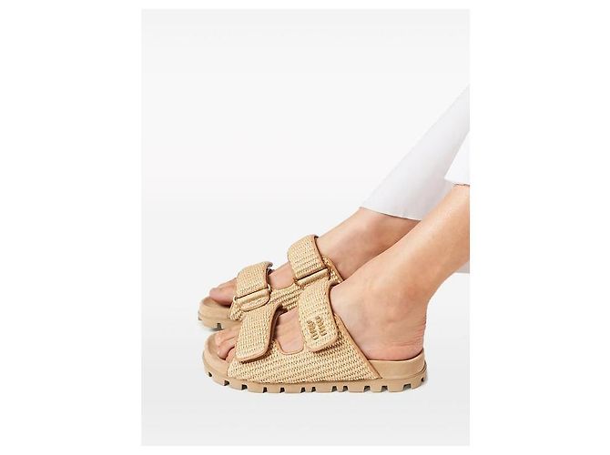 Miu Miu Sandali in tessuto intrecciato - vista 7