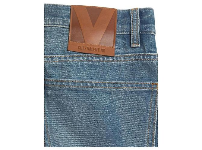 Valentino Pantalones de denim con ribete de jacquard Azul - vista 5