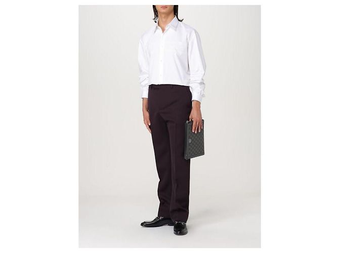 Gucci Camicia in cotone ricamata ZAQQU Rosso - vista 5