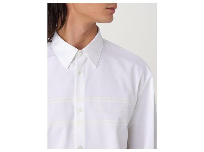 Gucci Camicia in cotone ricamata ZAQQU Rosso - vista 8