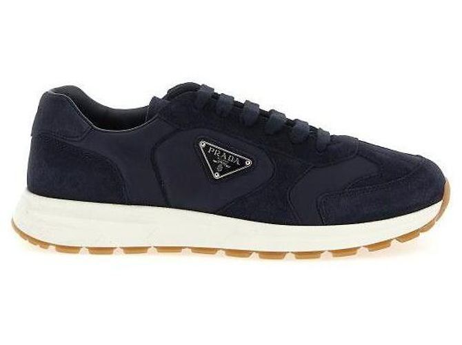 Prada Sneakers in suede e Re-Nylon Blu - vista 4