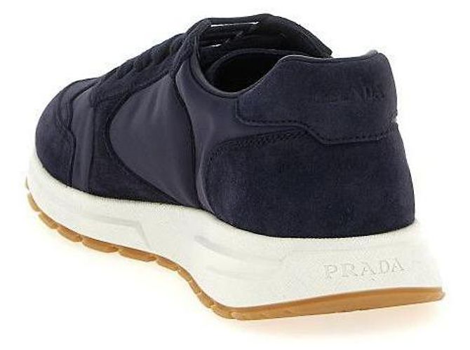 Prada Sneakers in suede e Re-Nylon Blu - vista 6