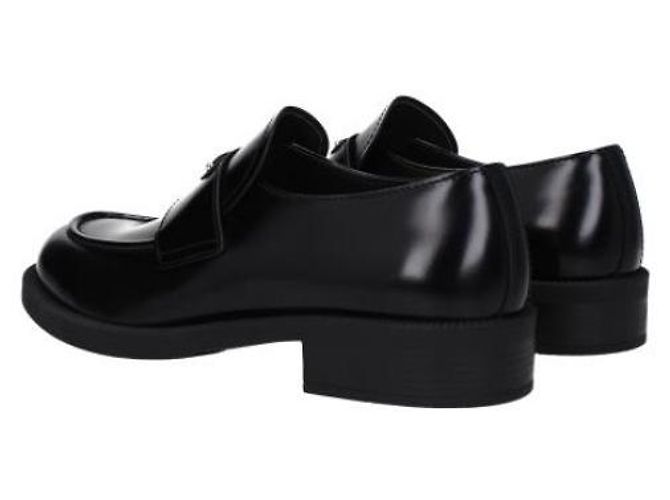 Prada Mocassins de couro escovado com logo triangular - vista 7