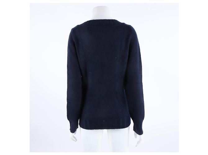 Chanel Suéter de Cachemira de Manga Larga Azul - vista 3