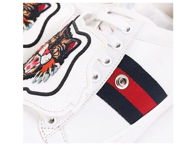 Gucci Baskets Ace Patch Chat Enragé Blanc - vue 6