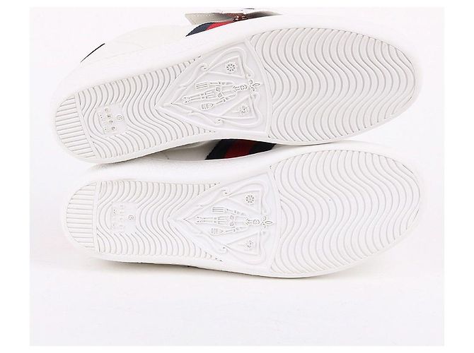 Gucci Baskets Ace Patch Chat Enragé Blanc - vue 8