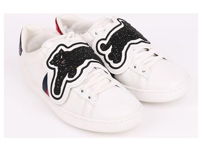 Gucci Sneakers da donna con patch Tigre Nero - vista 4