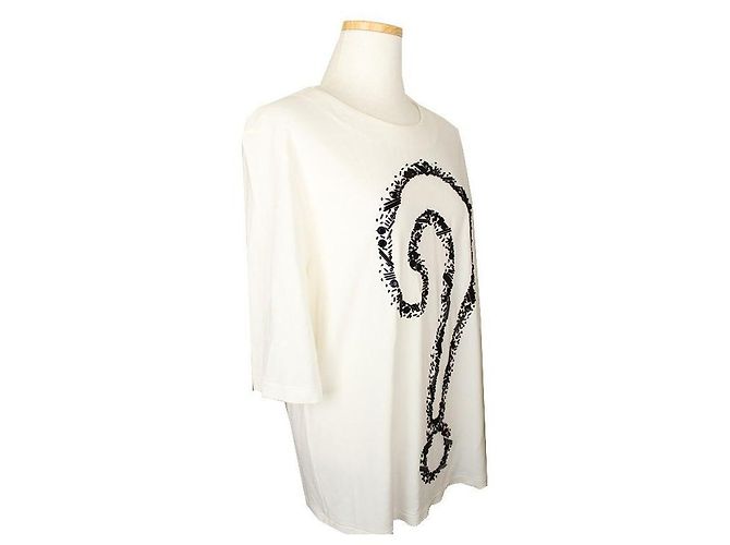 Moschino Top de pérolas preto e marfim Branco - vista 2