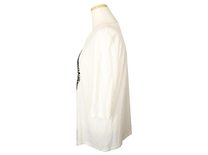 Moschino Top de pérolas preto e marfim Branco - vista 3