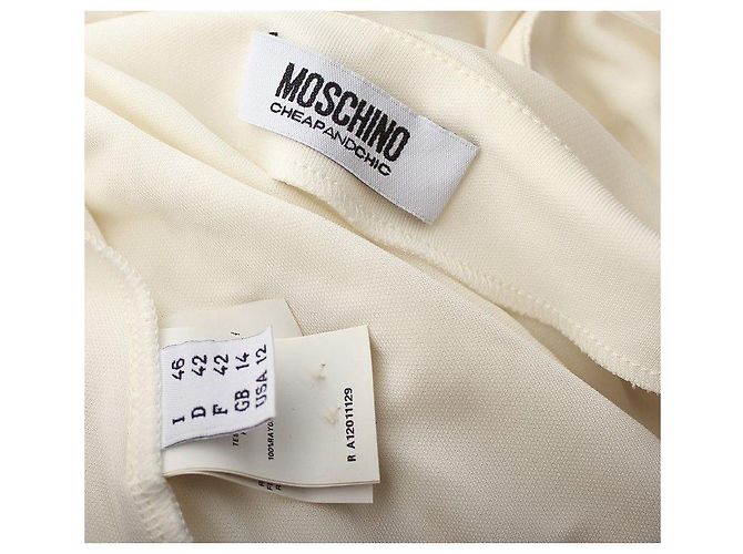 Moschino Top de pérolas preto e marfim Branco - vista 5