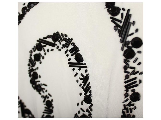 Moschino Top de pérolas preto e marfim Branco - vista 6