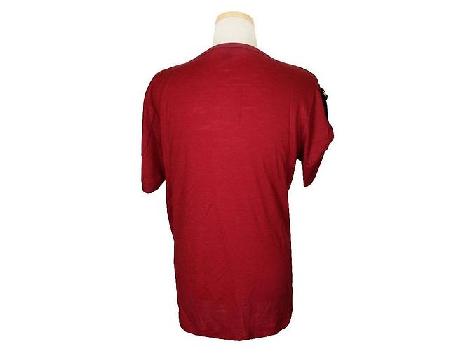 Louis Vuitton T-Shirt aus Weinvelours mit Details Rot - Ansicht 3