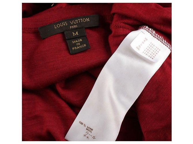 Louis Vuitton T-Shirt aus Weinvelours mit Details Rot - Ansicht 4