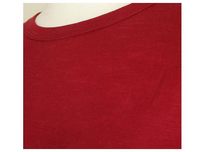 Louis Vuitton T-Shirt aus Weinvelours mit Details Rot - Ansicht 5