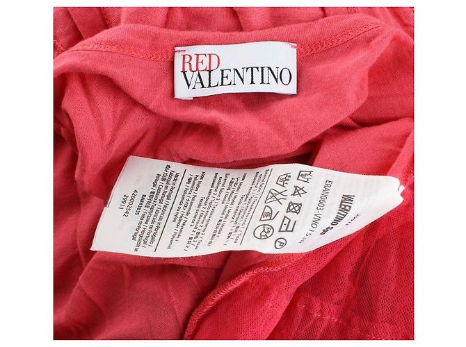 Valentino Kurzes Oberteil mit rotem Spitzenbesatz Pink - Ansicht 4