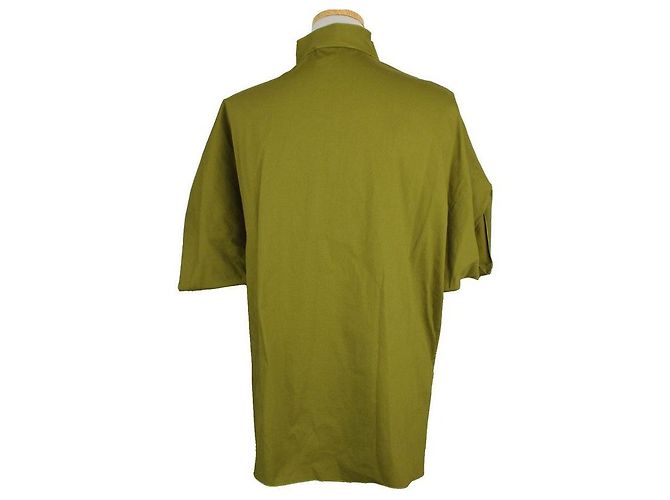 Lanvin Kollektion Olivgrünes Rüschenshirt mit Reißverschluss - Ansicht 4