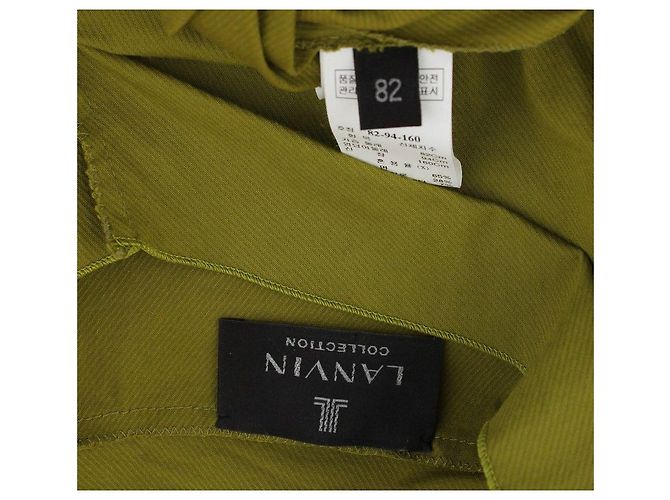 Lanvin Kollektion Olivgrünes Rüschenshirt mit Reißverschluss - Ansicht 5