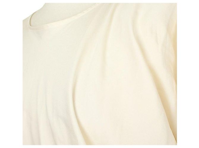 Lanvin Blusa assimétrica de seda bege com mangas longas Marrom - vista 5