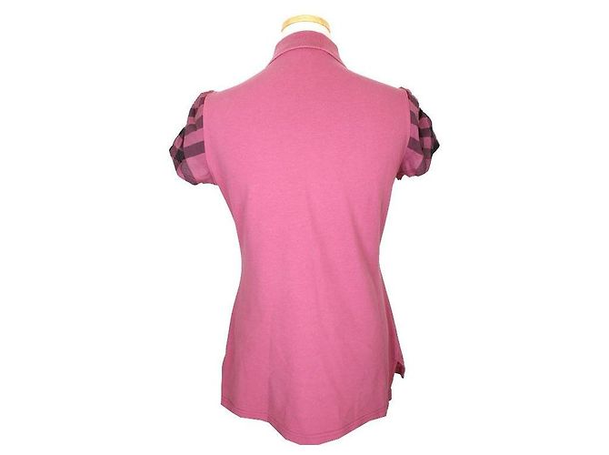 Burberry T-Shirt mit rosa Karomuster-Ärmeln Brid Pink - Ansicht 2