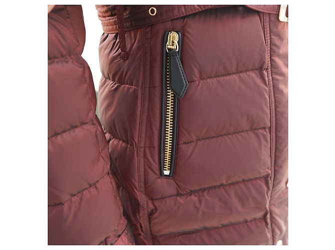 Burberry Chaqueta larga acolchada Ashmoore Burdeos Roja - vista 12