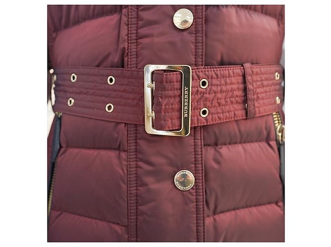 Burberry Chaqueta larga acolchada Ashmoore Burdeos Roja - vista 14