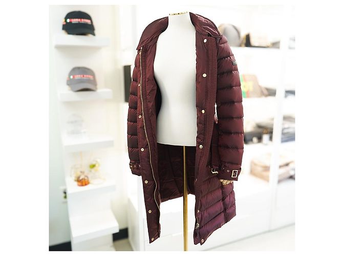 Burberry Chaqueta larga acolchada Ashmoore Burdeos Roja - vista 17