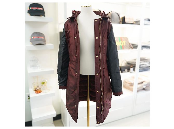 Burberry Chaqueta larga acolchada Ashmoore Burdeos Roja - vista 18
