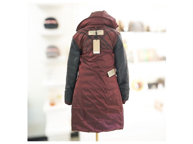 Burberry Chaqueta larga acolchada Ashmoore Burdeos Roja - vista 20