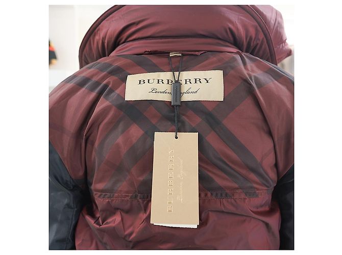 Burberry Chaqueta larga acolchada Ashmoore Burdeos Roja - vista 21