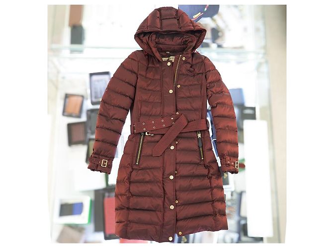 Burberry Chaqueta larga acolchada Ashmoore Burdeos Roja - vista 25