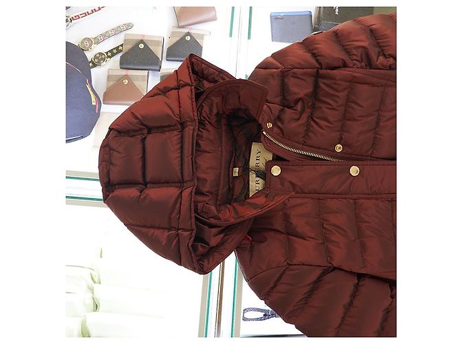Burberry Chaqueta larga acolchada Ashmoore Burdeos Roja - vista 26