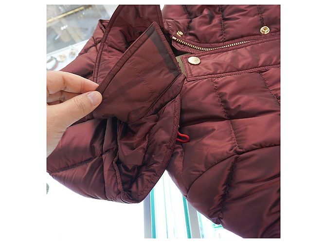 Burberry Chaqueta larga acolchada Ashmoore Burdeos Roja - vista 27