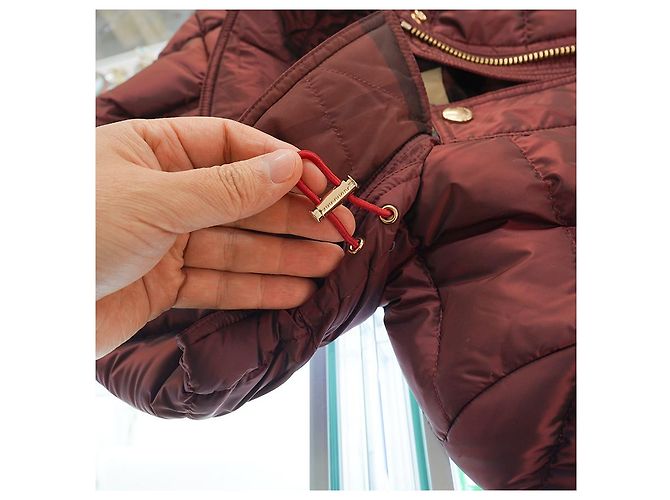 Burberry Chaqueta larga acolchada Ashmoore Burdeos Roja - vista 28