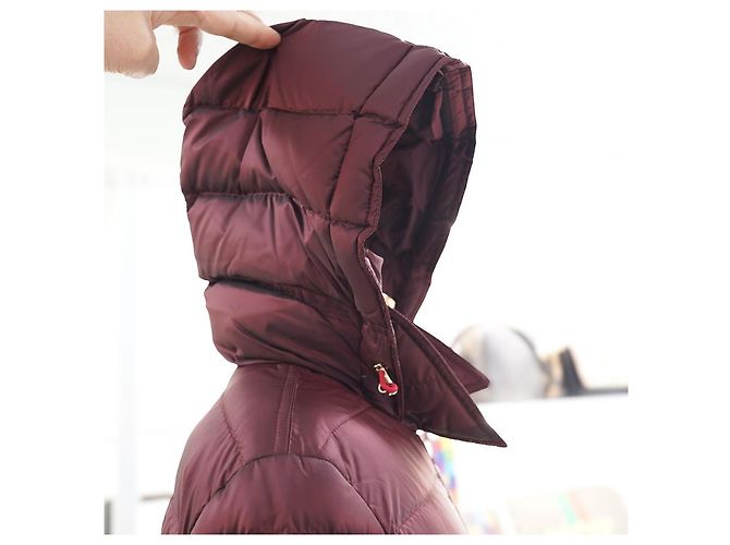 Burberry Chaqueta larga acolchada Ashmoore Burdeos Roja - vista 9