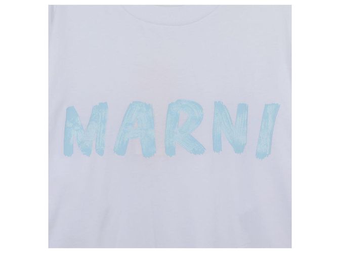 Marni T-shirt in cotone biologico bianco con logo - vista 8