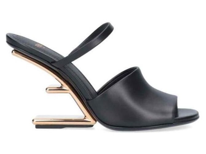 Fendi Erste Leder High-Heel Sandalen Schwarz - Ansicht 3