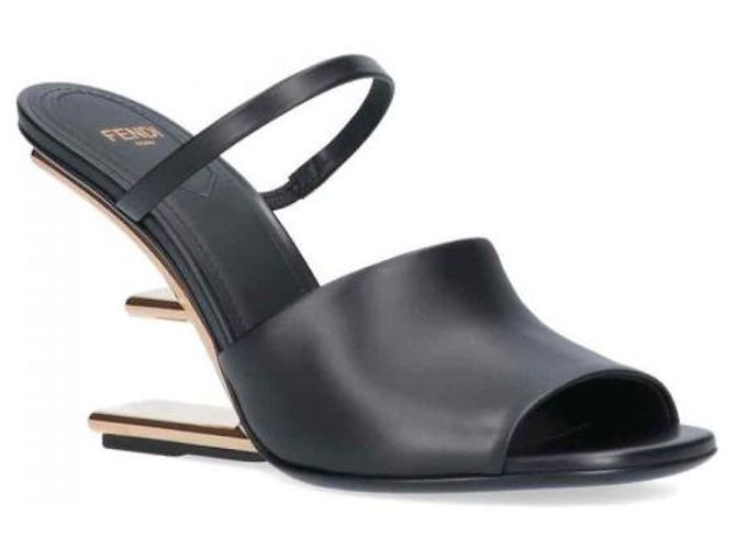 Fendi Erste Leder High-Heel Sandalen Schwarz - Ansicht 4