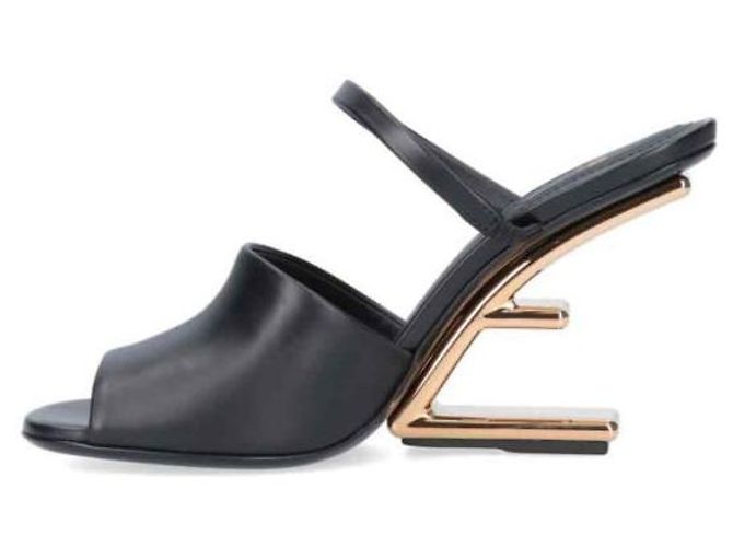 Fendi Erste Leder High-Heel Sandalen Schwarz - Ansicht 5