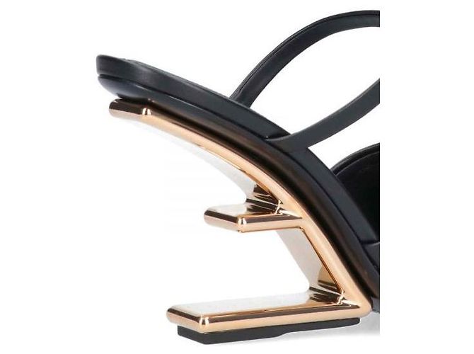 Fendi Erste Leder High-Heel Sandalen Schwarz - Ansicht 6