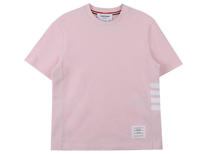 Thom Browne Klassisches Piqué Bar T-Shirt Pink - Ansicht 3