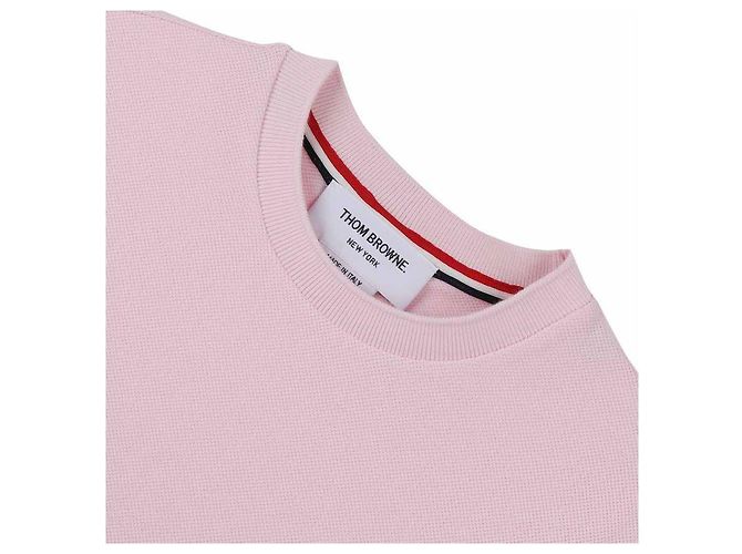 Thom Browne Klassisches Piqué Bar T-Shirt Pink - Ansicht 4