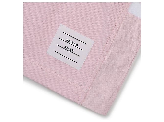 Thom Browne Klassisches Piqué Bar T-Shirt Pink - Ansicht 7