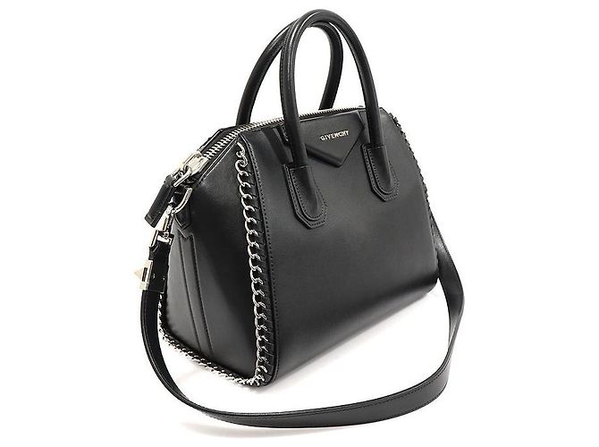 Givenchy Antigona Small in pelle nera con dettagli in catena Nero - vista 3
