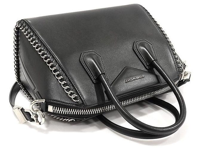 Givenchy Antigona Small in pelle nera con dettagli in catena Nero - vista 4