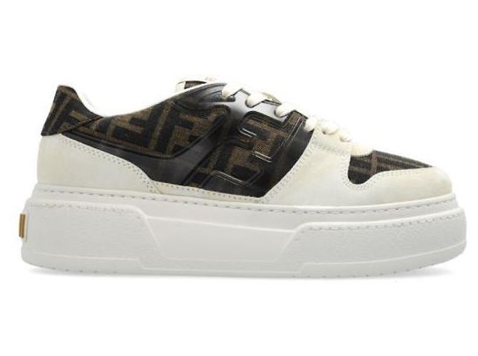 Fendi Baskets basses en suède à plateforme Match - vue 3