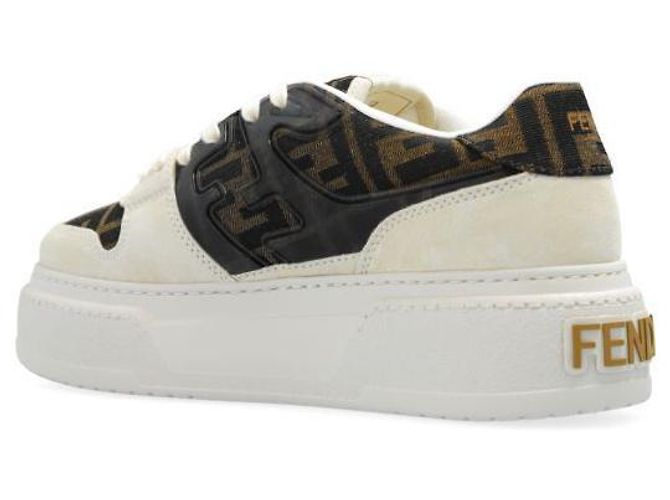 Fendi Baskets basses en suède à plateforme Match - vue 5