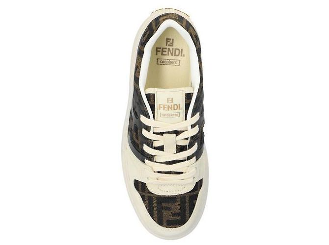 Fendi Baskets basses en suède à plateforme Match - vue 6